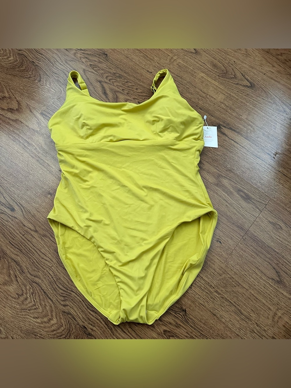 Andie Yellow One-Piece Swimsuit swimwear summer padded The Atletic One Piece L